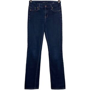 Fidelity Denim Rev Mid Rise Straight Leg Stretch Jeans Denim Dark Blue Wash 25